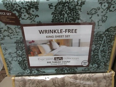 JUEGO SÁBANAS KING 800 CT 100% ALGODÓN VENTA 259.00 colección expresamente suave nuevo Foto 1 de 2