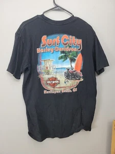 Camisa Harley Davidson para hombre grande L Huntington playa California surf City negra - Imagen 1 de 7