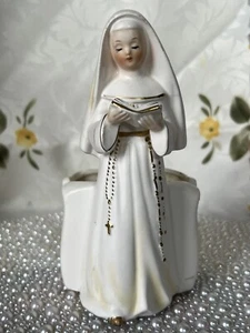 Rarität Vintage Relpo Nonne Vase Keramik Figur, MCM, 1950-60er Jahre - Bild 1 von 10