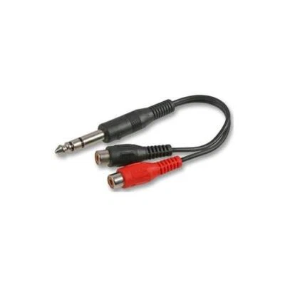 PC1959 6.35mm Stereo Jack Male to 2 RCA Phono cable lead 0.1m - Image 1 of 2