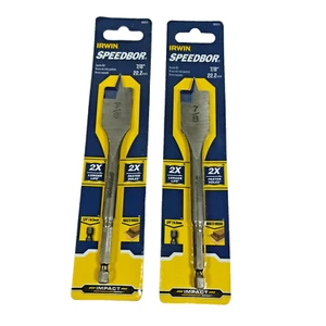 2 Pack Irwin 7/8" x 6" Long Spade Paddle Flat Drill Bit Speedbor Impact 88814 - Picture 1 of 6