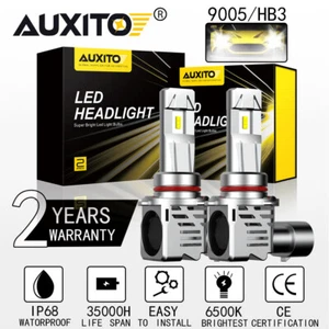AUXITO Pair 9005 HB3 LED Headlight Sink Heat Super 60W Bulbs Bright 6500K White - Picture 1 of 12