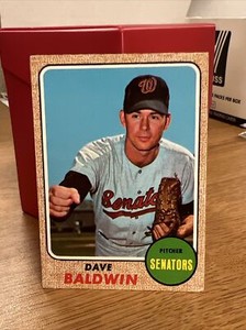 Dave Baldwin 1968 Topps Baseball Card #231 Washington Senators RC Vintage
