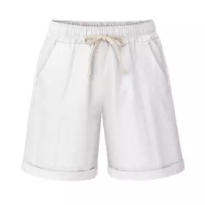 Women's Casual Elastic Waist Bermuda Shorts with Drawstring White US XL - Picture 1 of 5