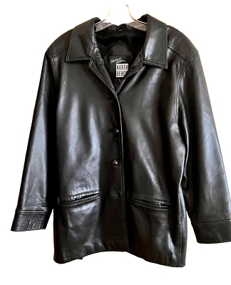 Chaqueta Michael Hoban North Beach Cuero Negro Cuero Suave Genuino 9/10 Foto 1 de 4