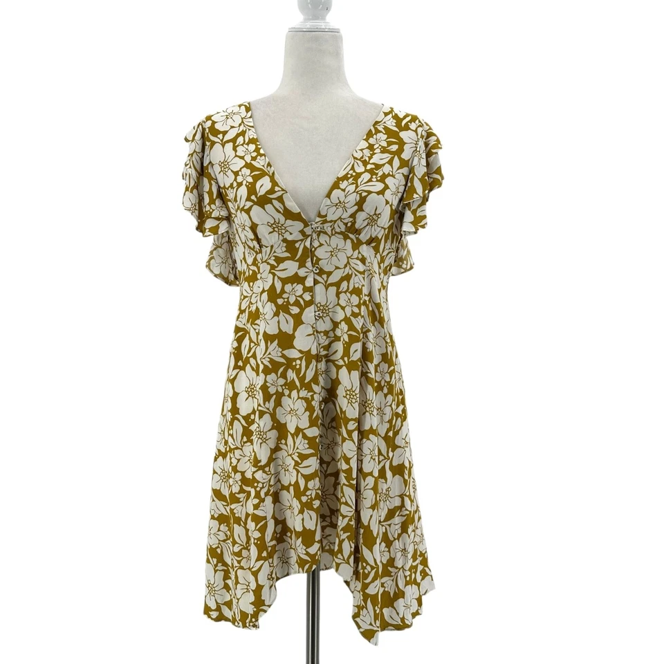 Mini Vestido Tularosa Marshall Mujer Pequeño Caléndula Floral Amarillo Mostaza Foto 1 de 4