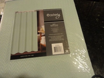 Nuevo Seamist Verde Mar Tejido Vertical Tela OJALES CORTINA DUCHA Pascua Foto 1 de 4