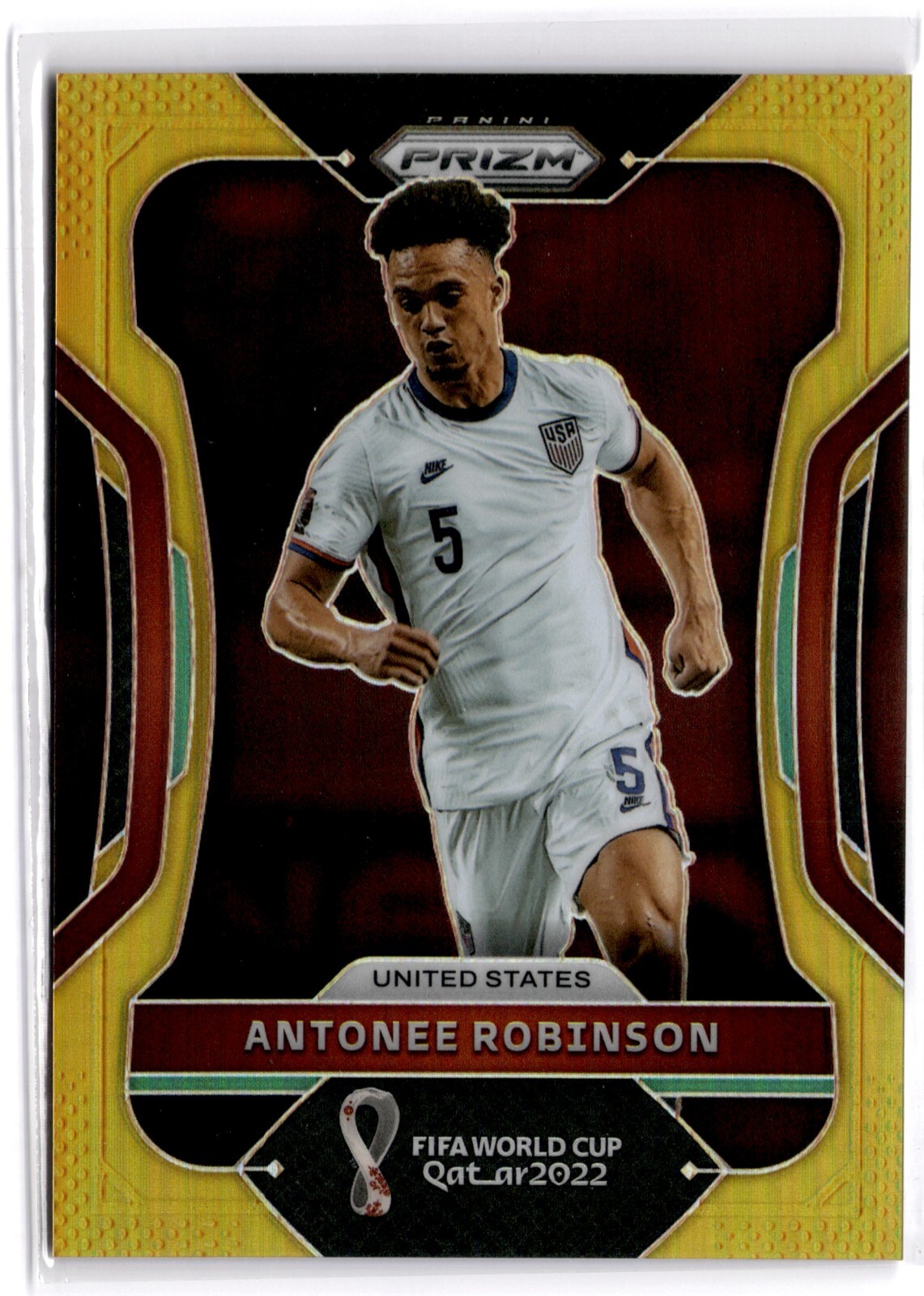 2022 Panini Prizm FIFA World Cup Gold Prizm #199 Antonee Robinson #04/10 USA