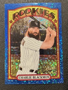 2021 Topps Heritage Baseball Charlie Blackmon Blue Sparkle #305 Colorado Rockies - Picture 1 of 2