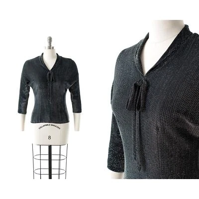 Blusa Pin Up Vintage Años 60 Metálica Plateada Lurex Fiesta Vacaciones Foto 1 de 4