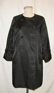 Kenar Black Lightweight Double Breasted Cotton/Poly Blend Trench Coat Jacket M - Picture 1 of 6