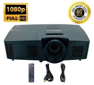 DLP Projector 3500 ANSI Contrast Bright Color for Bar Full HD 3D HDMI w/Bundle - Picture 1 of 11