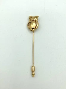 Prendedor de palo de búho firmado por Trifari corona vintage enchapado en oro - lindo animal clásico pájaro - Imagen 1 de 6