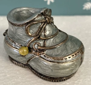 Monet Smalto Portabicchieri/Pillole ~ BLU BABY BOOTIE ~ Cerniera Magnetica - Foto 1 di 12