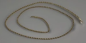 Vintage 9 kt Gelbgold Seil Kette Halskette 1 mm breit vollständig gepunzt 20,75 Zoll - Bild 1 von 12