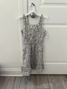 Cat & Jack Girl's Tropical Toucan Print Sleeveless Dress, Cream Black, 10/12 L - Picture 1 of 7