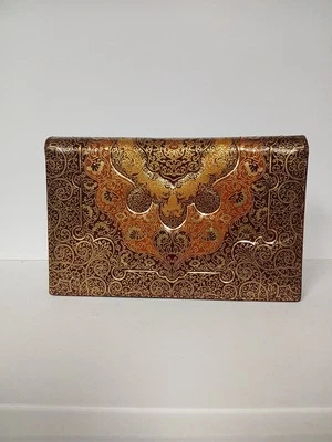 Bolso sin asas italiano vintage de cuero mecanizado alrededor de 1950 HERMOSO PC de arte Foto 1 de 4