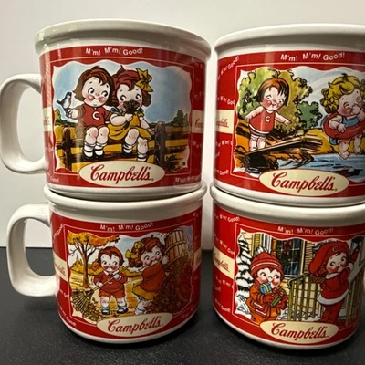 Vintage 1998 Campbell’s Seasons Soup Coffee Mugs Set Of 4 No Chips - Image 1 of 4