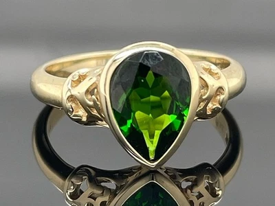 RING GR. 18 (CA. 56)  375/- GG MIT CHROMDIOPSID AAA  FACETTENREICH SCHMUCKJAGD - Bild 1 von 3