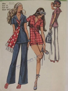 VTG 71 SIMPLICITY 9372 Misses Sailor Collar Tunic Shorts & BB Pants PATTERN 12 - Picture 1 of 3