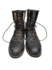 Addison Shoe Company Black Leather Military Combat Pilot Flight Boots Mens 9 R - Picture 1 of 8