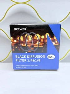 NEEWER 62mm 1/4 & 1/8 Black Diffusion Lens Filter Kit 2-pc Special Effects Seale - Picture 1 of 4