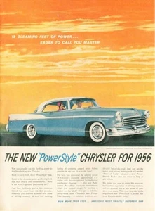 1955 Chrysler PRINT AD New for 1956 The Windsor Newport in Stardust Blue Vintage - Picture 1 of 1