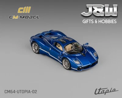 Modelo CM Pagani Utopia Azul Metálico 1/64 Foto 1 de 3