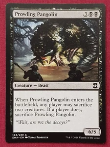 Magic The Gathering ETERNAL MASTERS PROWLING PANGOLIN black card MTG - Picture 1 of 2