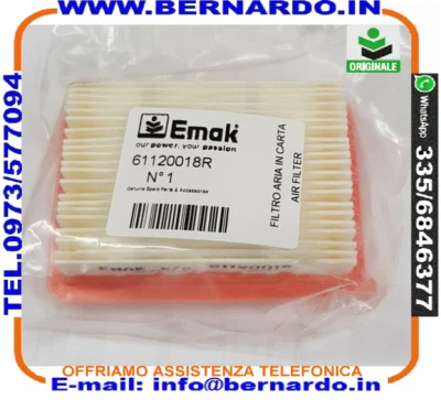 FILTRO ARIA Originale Emak DECESPUGLIATORE OLEO-MAC BCH 400 500