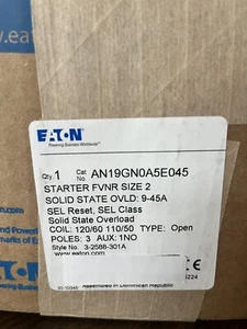 Eaton AN19GN0A5E045 Size 2 120V Starter 9-45A Overload Relay NEW IN BOX USA - Picture 1 of 1