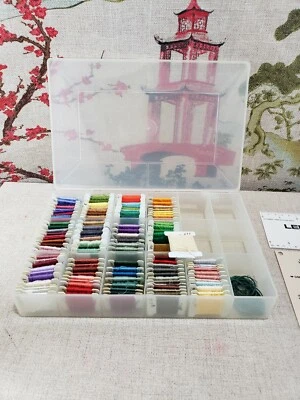 100+ Embroidery thread on cards w/identification sheet multiple colors Case - Image 1 of 4