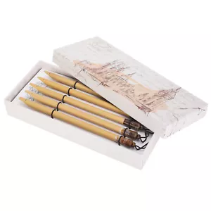 5x Dip Pen Handcrafted Manga Calligraphy Natural Bamboo Nib Drawing Painting Kit - Picture 1 of 12