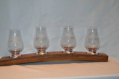 Barril Stave Bourbon, Scotch Flight Tasting Glencairn 4 soportes de vidrio whisky Foto 1 de 4