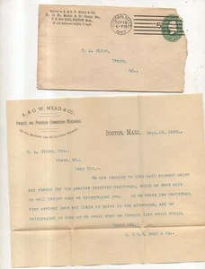 1893 A&O W Mead & Co Produce Merchants BOSTON MA Massachusetts Briefkopf, Umschlag - Bild 1 von 2