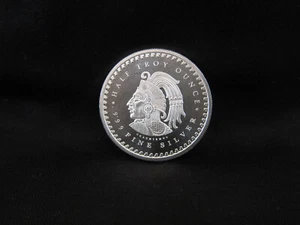 Aztec Calendar - Cuauhtemoc 1/2 oz .999 Silver USA Made BU Round Coin - Picture 1 of 2