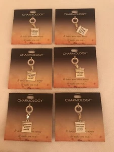 Colgantes de Charmology ""It Takes More Than Money To Make You Rich"" nuevos con tarjetas x 6 - Imagen 1 de 3