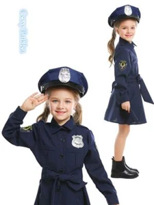 U-D2 Girls Police Officer Cop Uniform Policewoman Role Play Book Week Costume - Picture 1 of 7