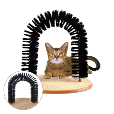 Free Grooming Bristles Scratcher  Kitten Cats Arch Catnip Massager Scratching - Image 1 of 4