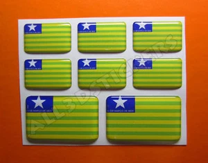 8 x 3D Stickers Resin Domed Flag Piauí - Adhesive Decal Vinyl - Imagen 1 de 1