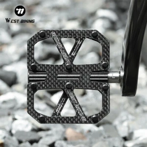 Bike Pedals MTB Bike Platform Pedals T700 Carbon Fiber Bicycle Cycling Pedals - Picture 1 of 19