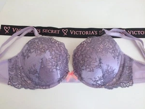 Victorias Secret SEXY Dream Angel Push Up Bra Lilac Shimmer Lace  34 DD NWT  - Picture 1 of 12