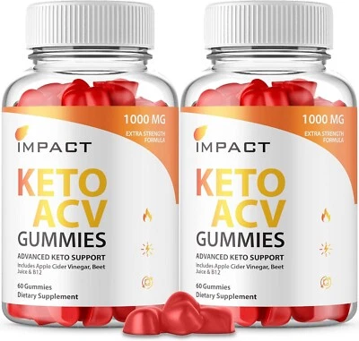 APPLE CIDER VINEGAR Keto Gummies, Impact ACV Weight Loss Fat Burn (60 Gummies) - Image 1 of 4