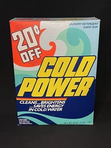 VTG 80’s Cold Power Powder Laundry Detergent 3lb 1oz Unopened Full Sealed - Picture 1 of 6