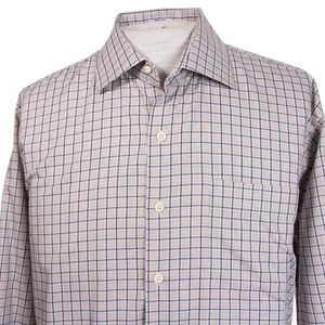 Peter Millar Mens XL Brown Tan Plaid LS Button Front Shirt - Picture 1 of 10