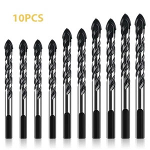 10Pcs Carbide Tungsten Drill Bit Set for Ceramic Tile Concrete Glass Wood Marble - Picture 1 of 10