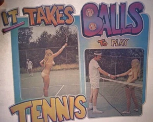 IT TAKES BALLS TO PLAY TENIS DE COLECCIÓN DÉCADA DE 1970 HIERRO HIPPIE EN TRANSFERENCIA B-5 - Imagen 1 de 2