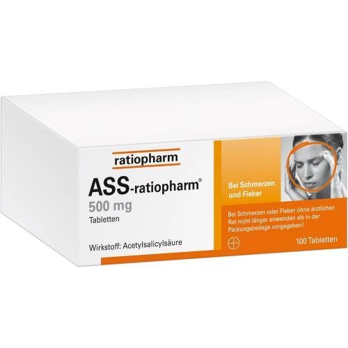 RATIOPHARM GMBH ASS-ratiopharm 500 mg bei Schmerzen und Fieber 100 Tabletten PZN 3416422
