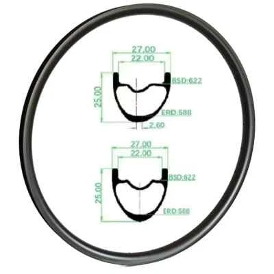29er Carbon MTB XC Bicycle Rims Clincher Hookless Tubeless Wheels 28 32 Hole - Image 1 of 4