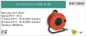 Cable Reel Extension 50M Cable 3 X 1.5 Mm 4 Sockets + 1 German SCHULKO Home - Picture 1 of 1